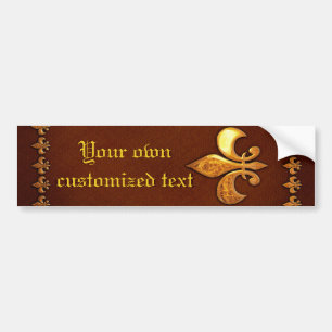 Old Leather Cover with golden Fleur-de-Lys - Bumper Sticker