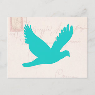 Old letter with Bird Silhouette Postcard