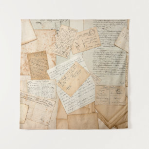 Old letters,  handwritings,  vintage postcards,  e tapestry