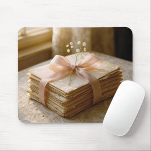 Old Letters Tied With Pink Ribbon Mouse Pad