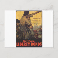 Old "Liberty Bonds"  U.S. War Poster c. 1918