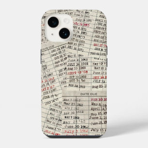 Old Library Card Collection iPhone 14 Case