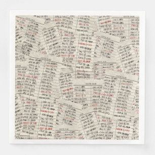 Old Library Card Collection  Napkin