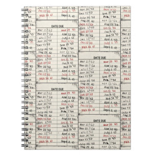 Old Library Card Collection Notebook