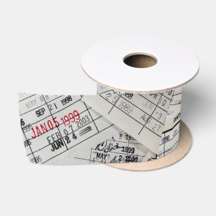 Old Library Card Collection Satin Ribbon