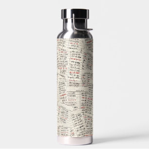 Old Library Card Collection   Water Bottle