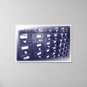 Old library drawers canvas print