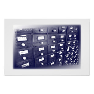 Old library drawers photo print