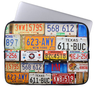 Old License Plates Laptop Sleeve