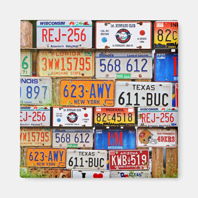 Old License Plates Magnet (Front)