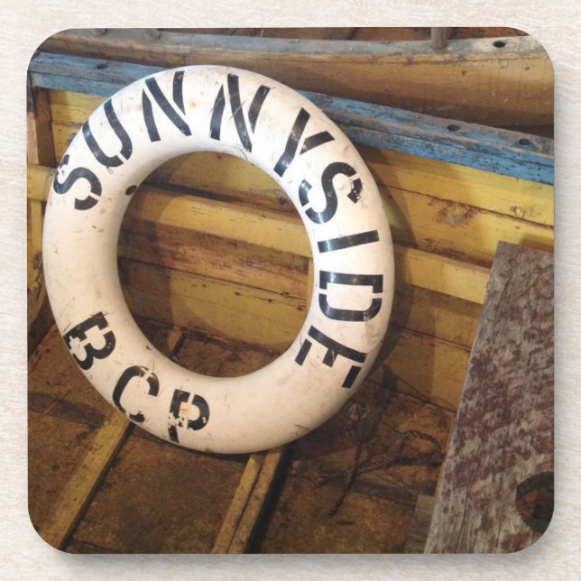 Old Life Preserver In An Abandoned Cannery Coaster (Front)