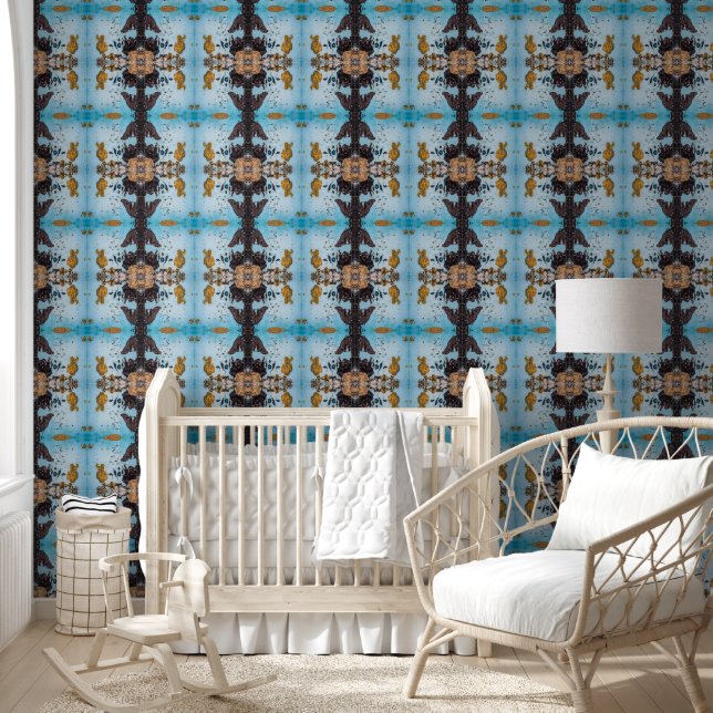Old light blue and brown wall large (Kids)