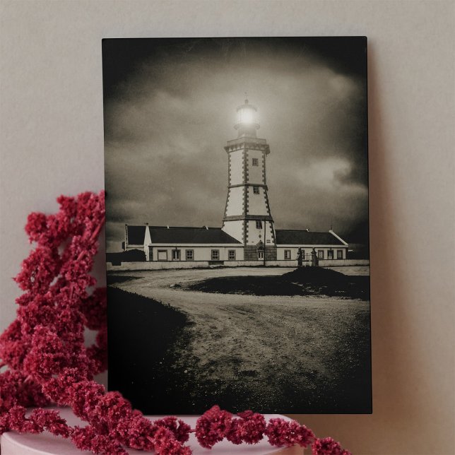 Old lighthouse on a storm night thank you card (Old lighthouse on a storm night. thank you card)