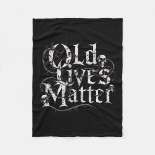 Old Lives Funny Retro Clic Rocker Design Sticker Fleece Blanket