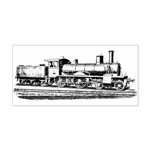 Old locomotive rubber stamp