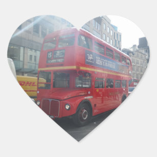 Old  London City Bus Heart Sticker