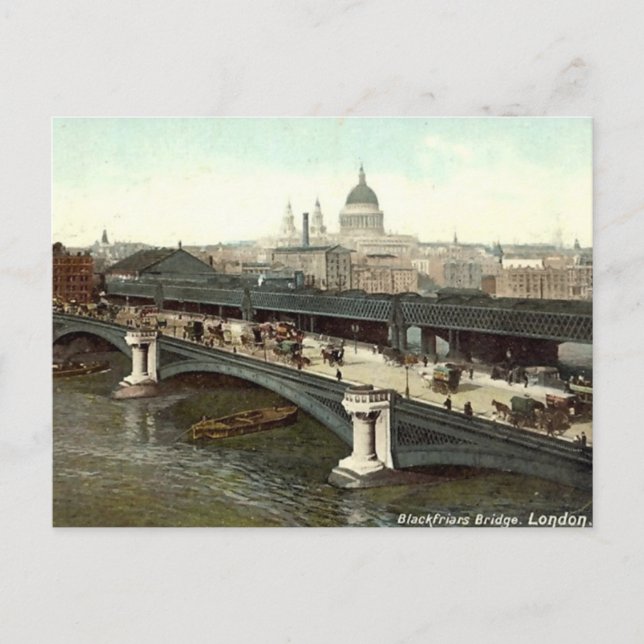 Old London Postcard - Blackfriars Bridge (Front)