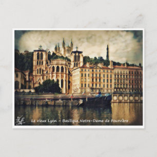 Old Lyon - Basilica of Notre-Dame de Fouvière Postcard