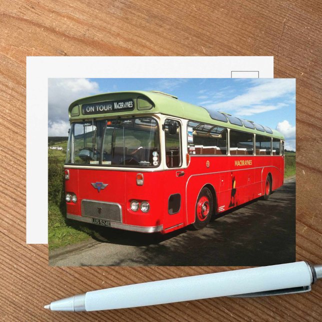 Old Macbraynes Bus on the Isle of Bute Postcard (Creator Uploaded)