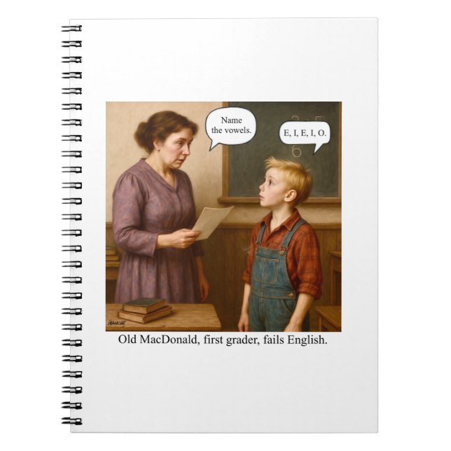 Old MacDonald, first grader, fails English. Notebook (Front)