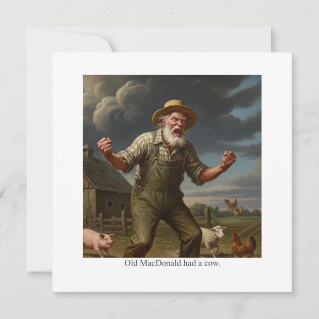 Old MacDonald had a cow. Invitation (Front)