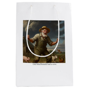 Old MacDonald had a cow. Medium Gift Bag