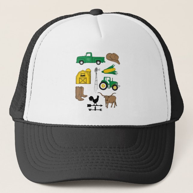Old Macdonald Had a Farm My Farm Life for Kids Trucker Hat (Front)
