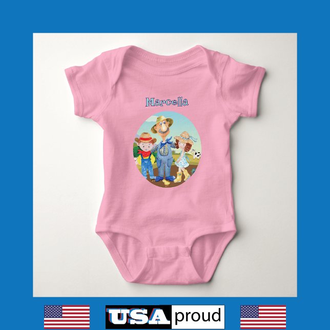 Old MacDonald's 🐮 Cute Farm Family Monogram Baby Bodysuit (Creator Uploaded)