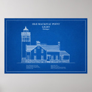Old Mackinac Point Light - Michigan – AD Poster