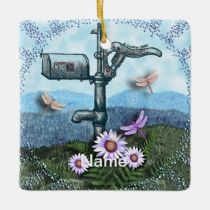 Old Mailbox Ceramic Ornament