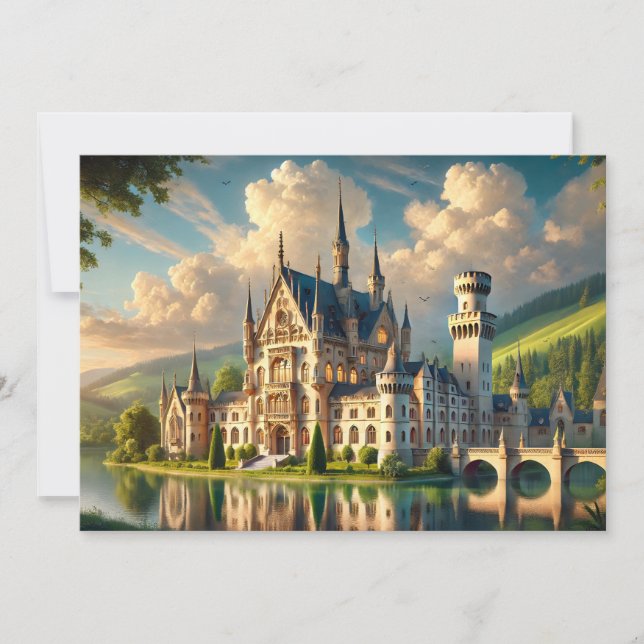 Old majestic castle invitation (Front)