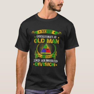 Old Man 2nd Armored Division Military Army War Vet T-Shirt