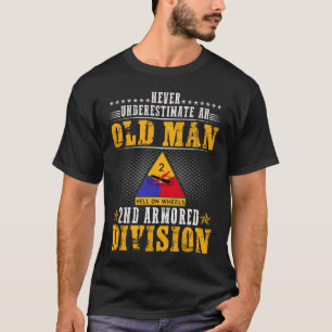 Old Man 2nd Armoured Division Military Army War Ve T-Shirt
