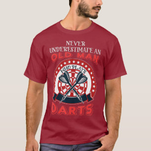 Old Man And Darts Fathers Day Dart Player T-Shirt