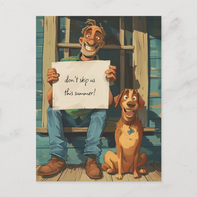 Old Man and His Dog Postcard (Front)