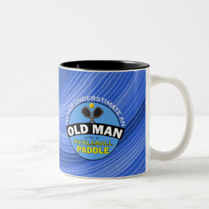 Old Man and Pickleball - personalise Two-Tone Coffee Mug