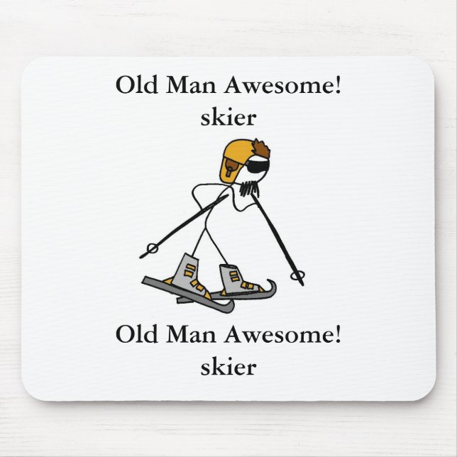 Old Man Awesome! skier Mouse Pad (Front)