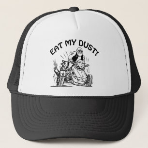 old man biker, eat my dust, can-am spyder bike trucker hat