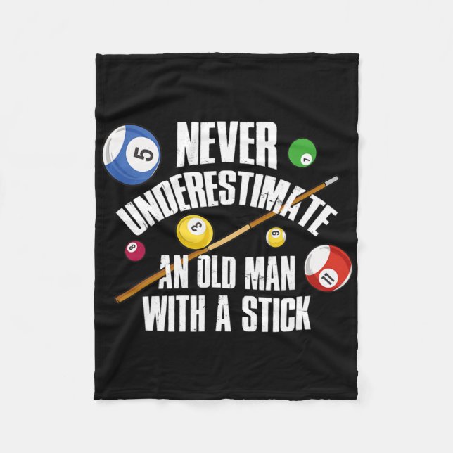 Old Man Billiards  Fleece Blanket (Front)