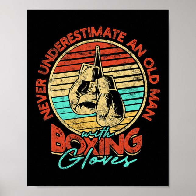 Old Man Boxing - Vintage 1  Poster (Front)