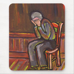 OLD MAN CRYING MOUSE PAD