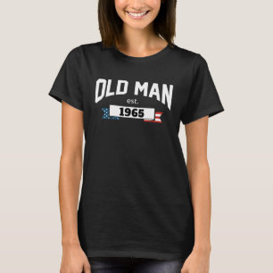 Old Man Est 1965 Patriotic Fathers Day T-Shirt
