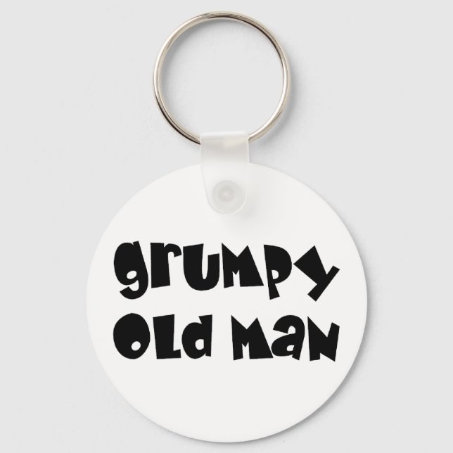 old man grumpy key ring (Front)