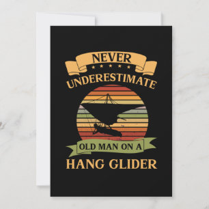 Old Man Hang Glider Hang Gliding Extreme Sports Gi Invitation