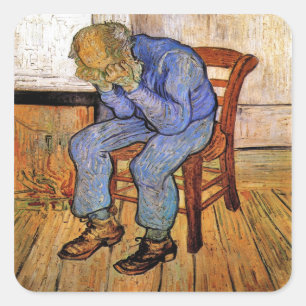 Old Man in Sorrow by Vincent van Gogh 1890 Square Sticker