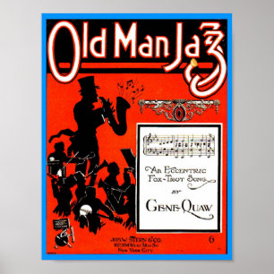 Old Man Jazz Sheet Music pub. 1920 Cover copy Poster