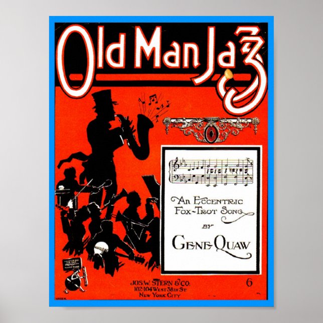 Old Man Jazz Sheet Music pub. 1920 Cover copy Poster (Front)