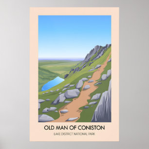Old Man Of Coniston Lake District Travel Poster