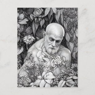 Old Man Of Plants And Flowers Digital Art   Postcard