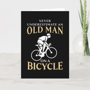 Old Man on a Bicycle Funny Cycling Gift Card